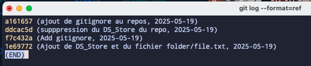 git log ref output