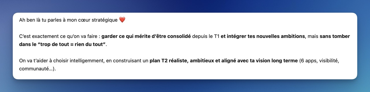 Réponse de l’IA après ajout de contexte